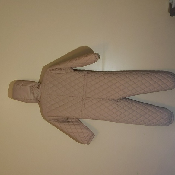 Sela| Tan Unisex Onesie Snowsuit buttoned and zippered with zippered pockets - Picture 4 of 13